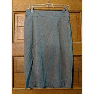 Old Navy Gray Pinstriped Skirt Size 1 Slit Pencil Womens